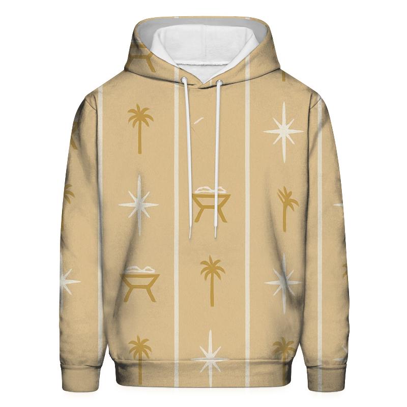 Starlit Nativity Icon Stripe On Soft Beige designer hoodies