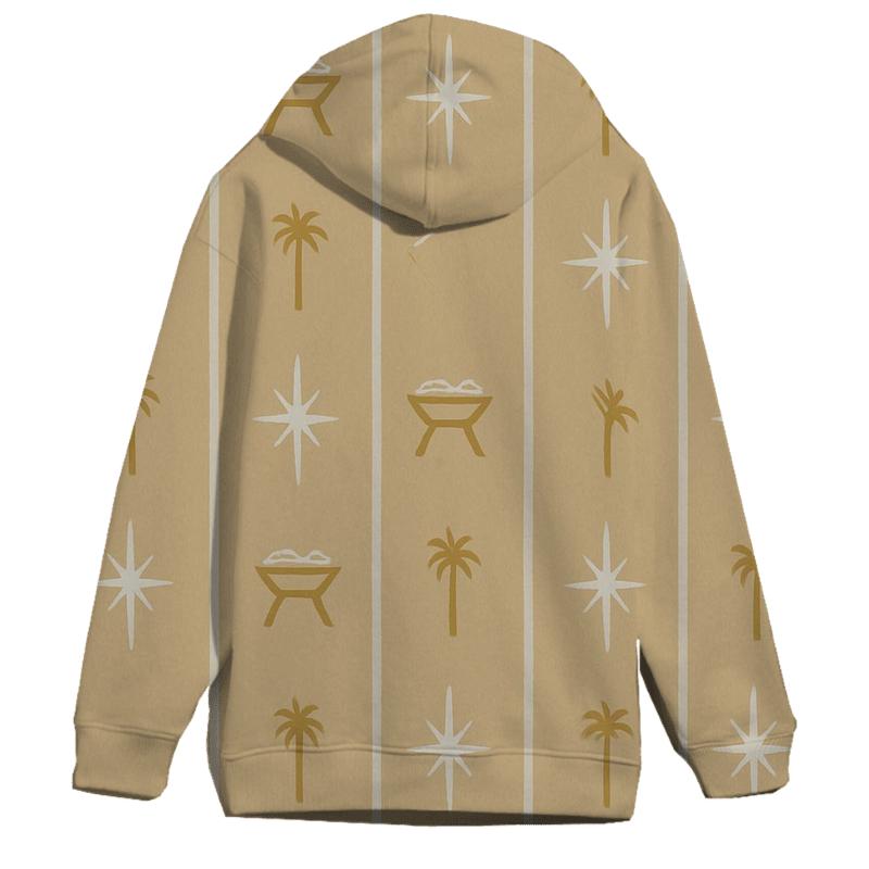 Starlit Nativity Icon Stripe On Soft Beige designer hoodies