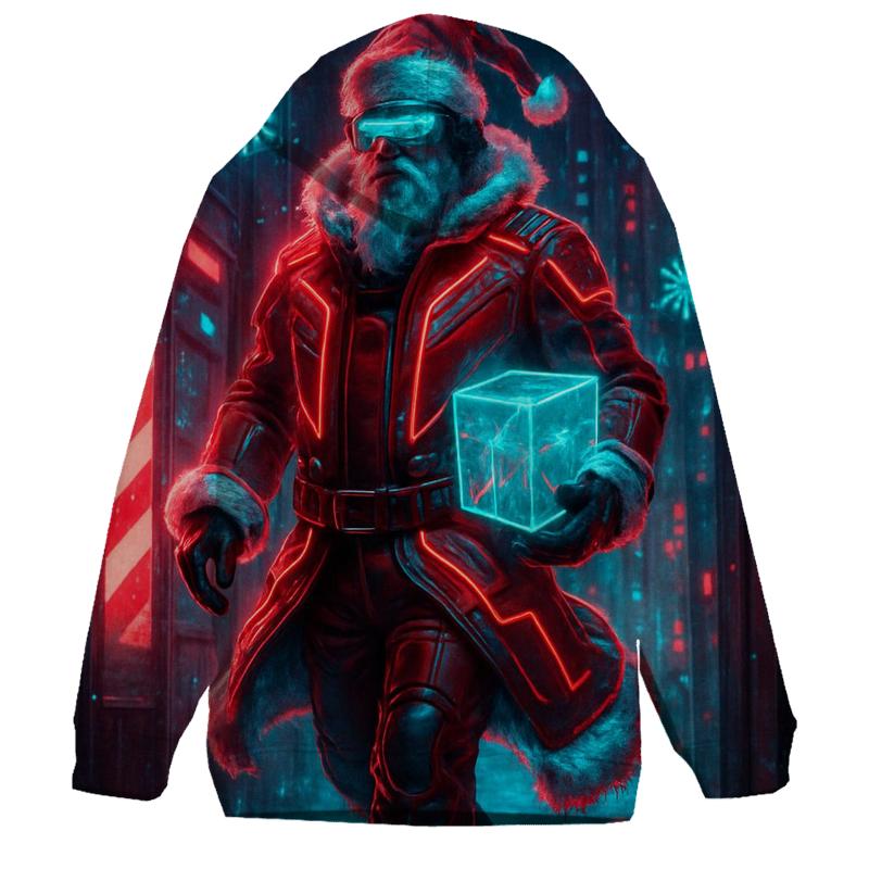 Cyber Neon Street Santa hoodie designs