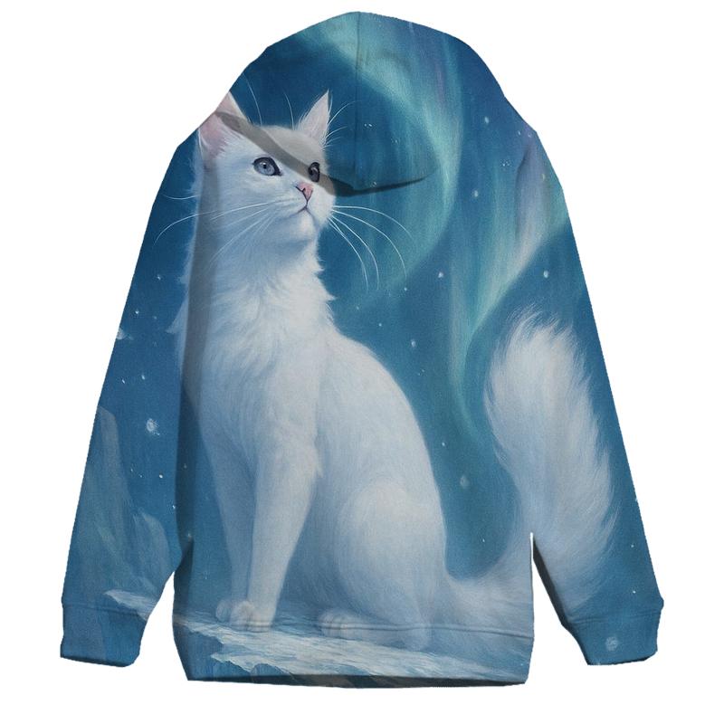 Aurora Glacier Guardian Cat hoodies fashion