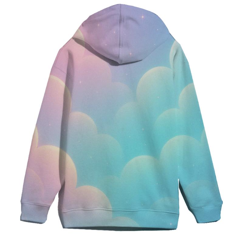 Pastel Cloud Currents graphic hoodies