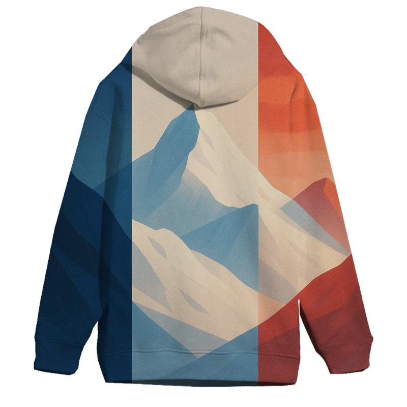 French Alpine Flag Clouds lightweight hoodies