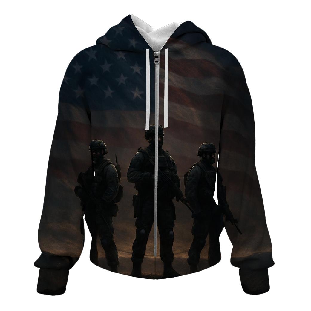 Guardians Of The Silent Flag zip-up hoodies