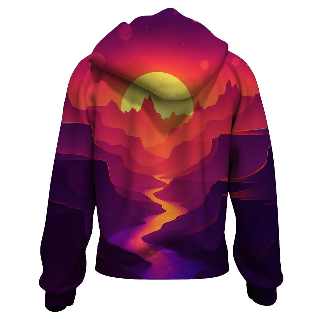 Sunset Over Neon Canyon embroidered hoodies