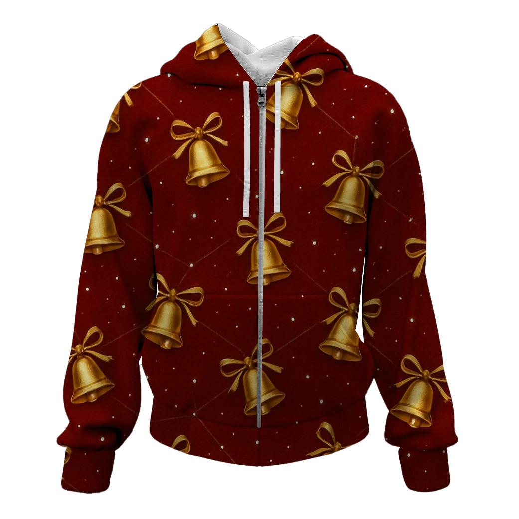 Golden Bell Constellation On Deep Red Field premium hoodies