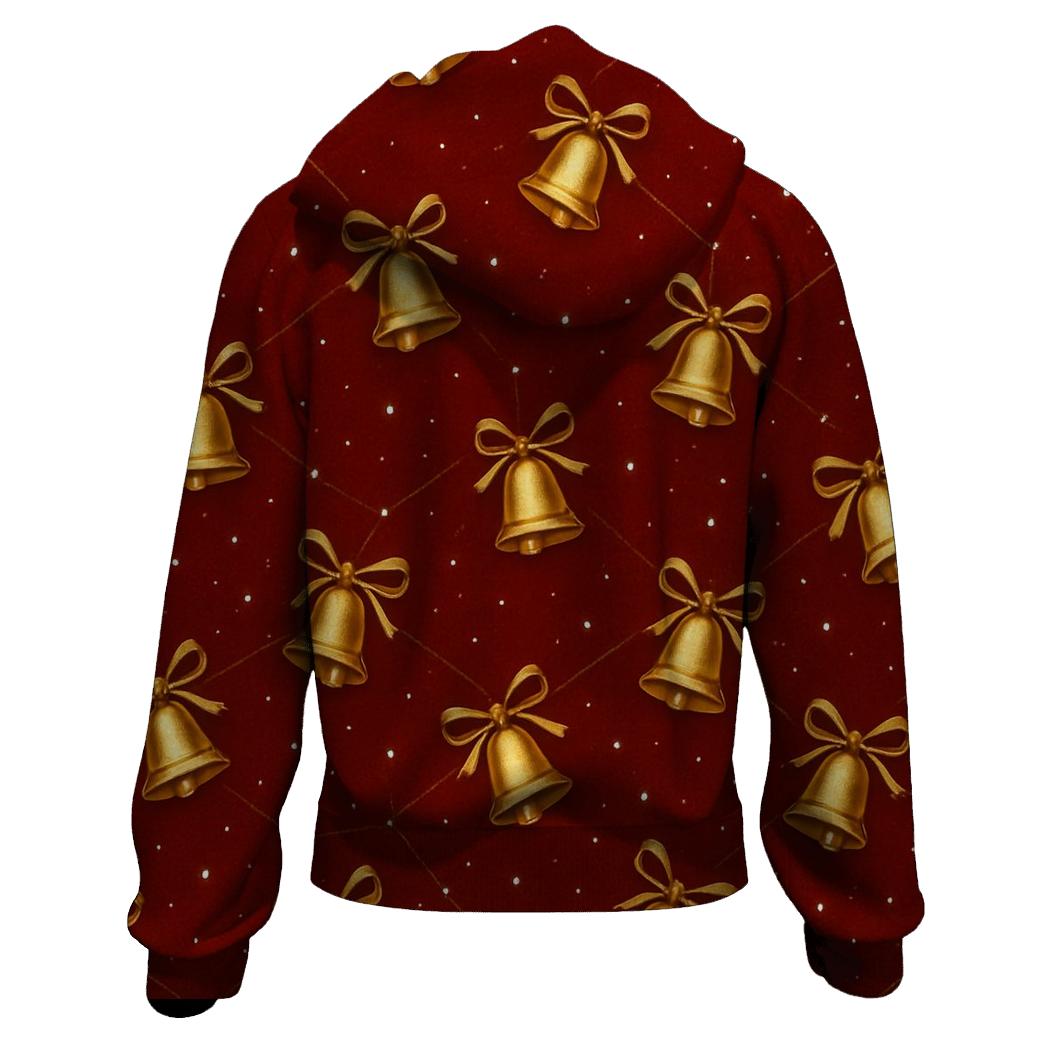 Golden Bell Constellation On Deep Red Field premium hoodies