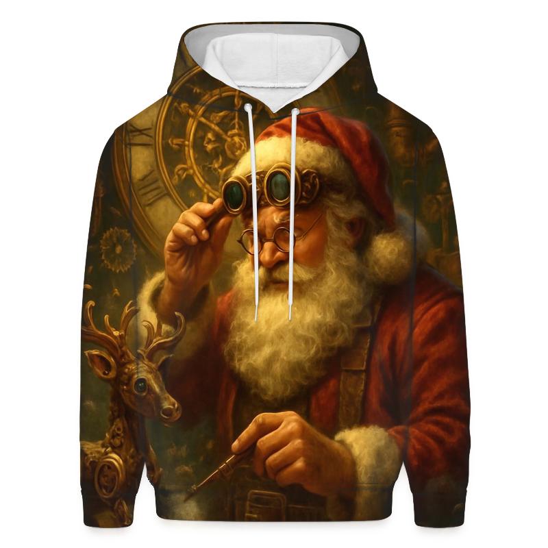 Steampunk Clockwork Santa Workshop graphic hoodies