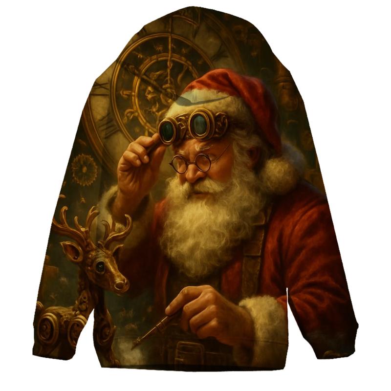 Steampunk Clockwork Santa Workshop graphic hoodies