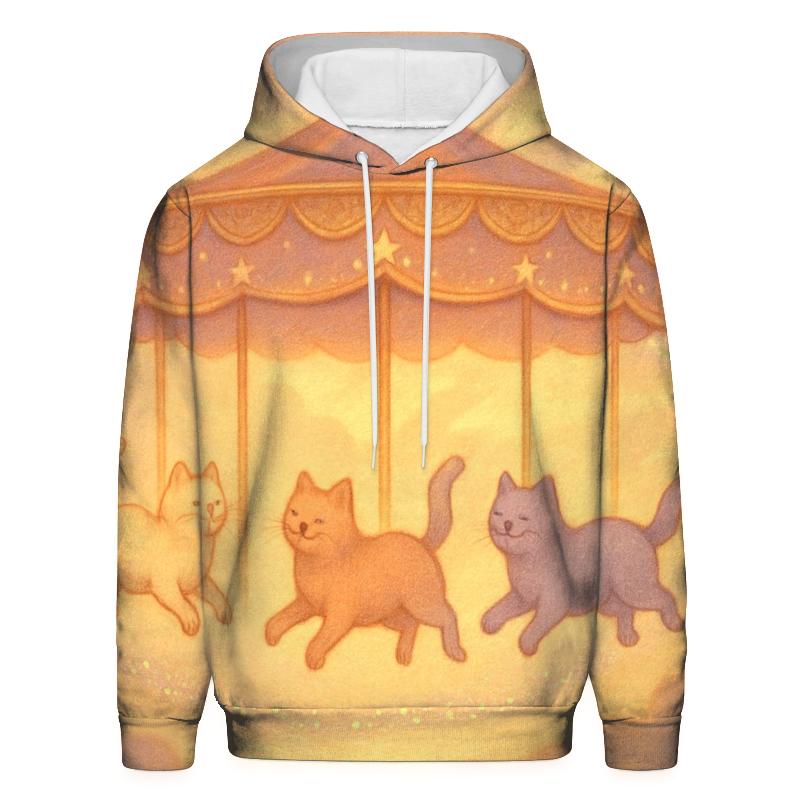 Sunrise Carousel Of Cats printed hoodies