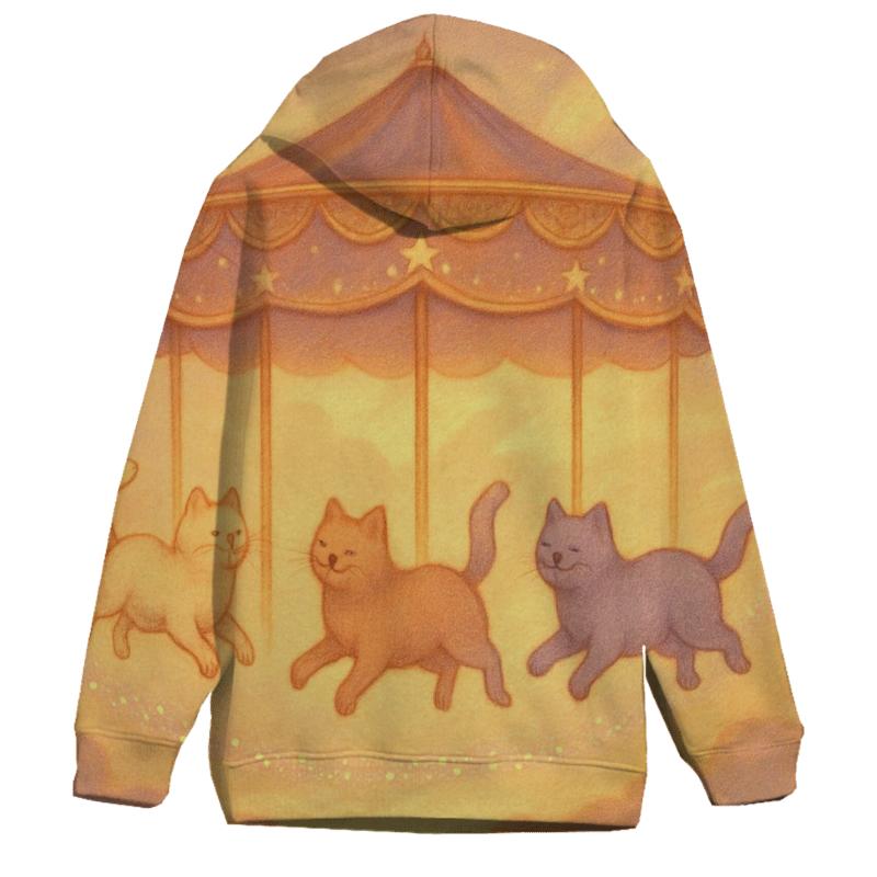 Sunrise Carousel Of Cats printed hoodies
