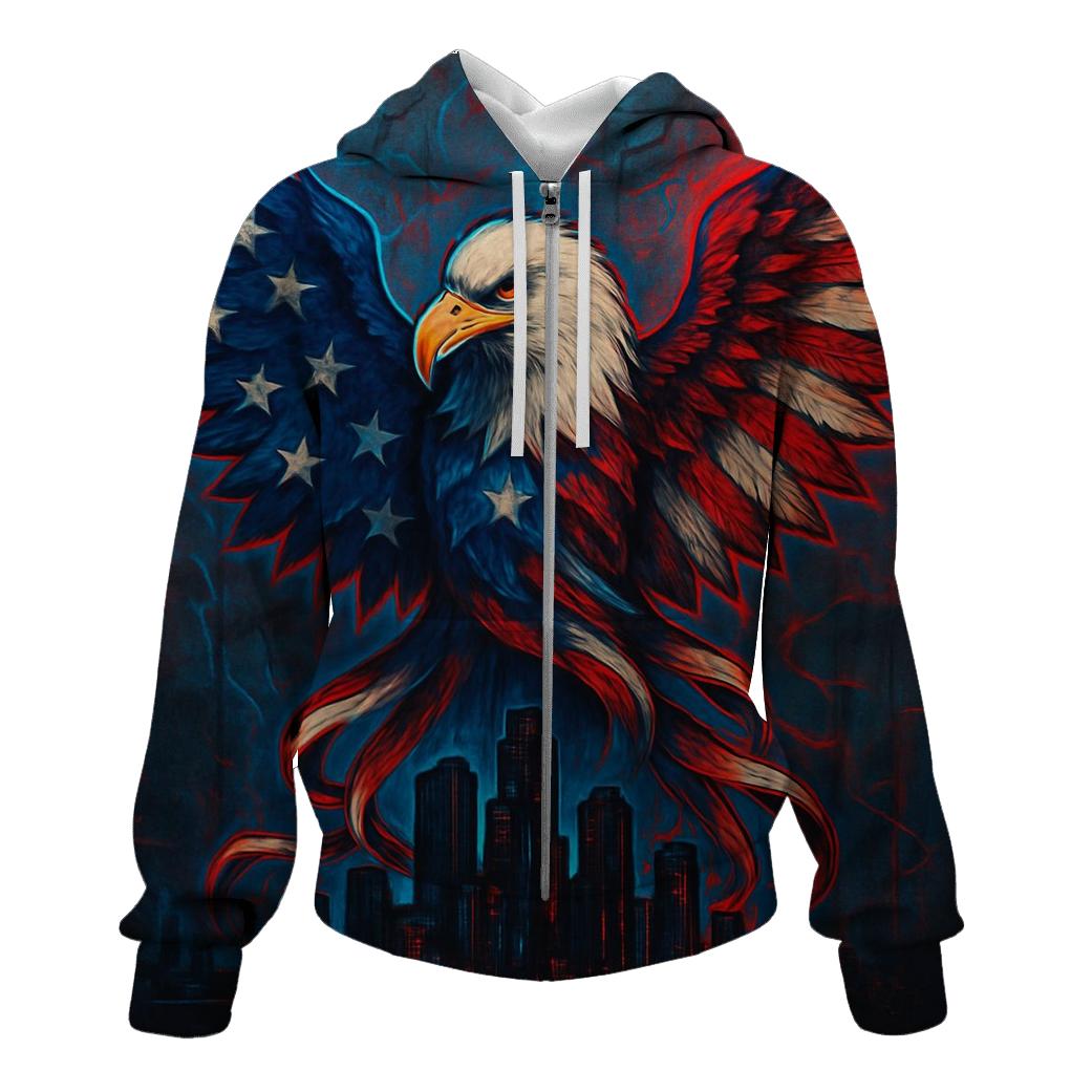 Urban Eagle Skyline Banner premium hoodies
