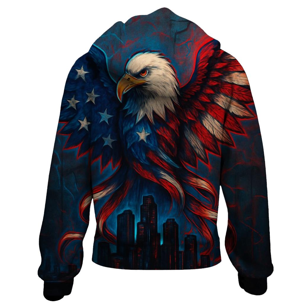 Urban Eagle Skyline Banner premium hoodies
