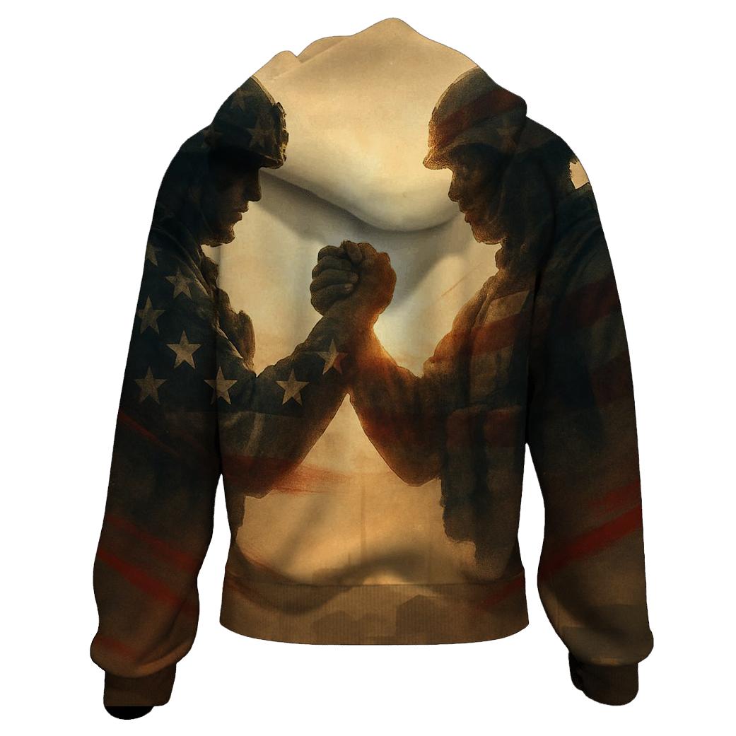 Brothers In The Red White And Dust heavyweight hoodies