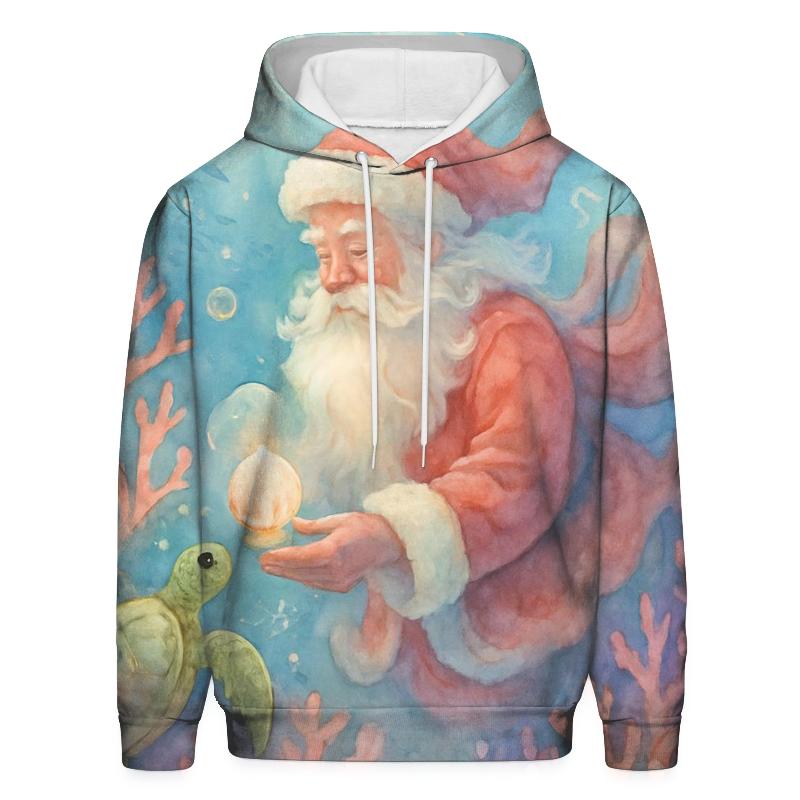 Underwater Coral Reef Santa zip-up hoodies