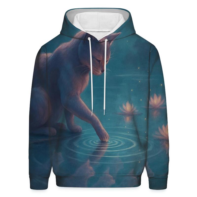 Crystal Pond Reflection Cats zip-up hoodies