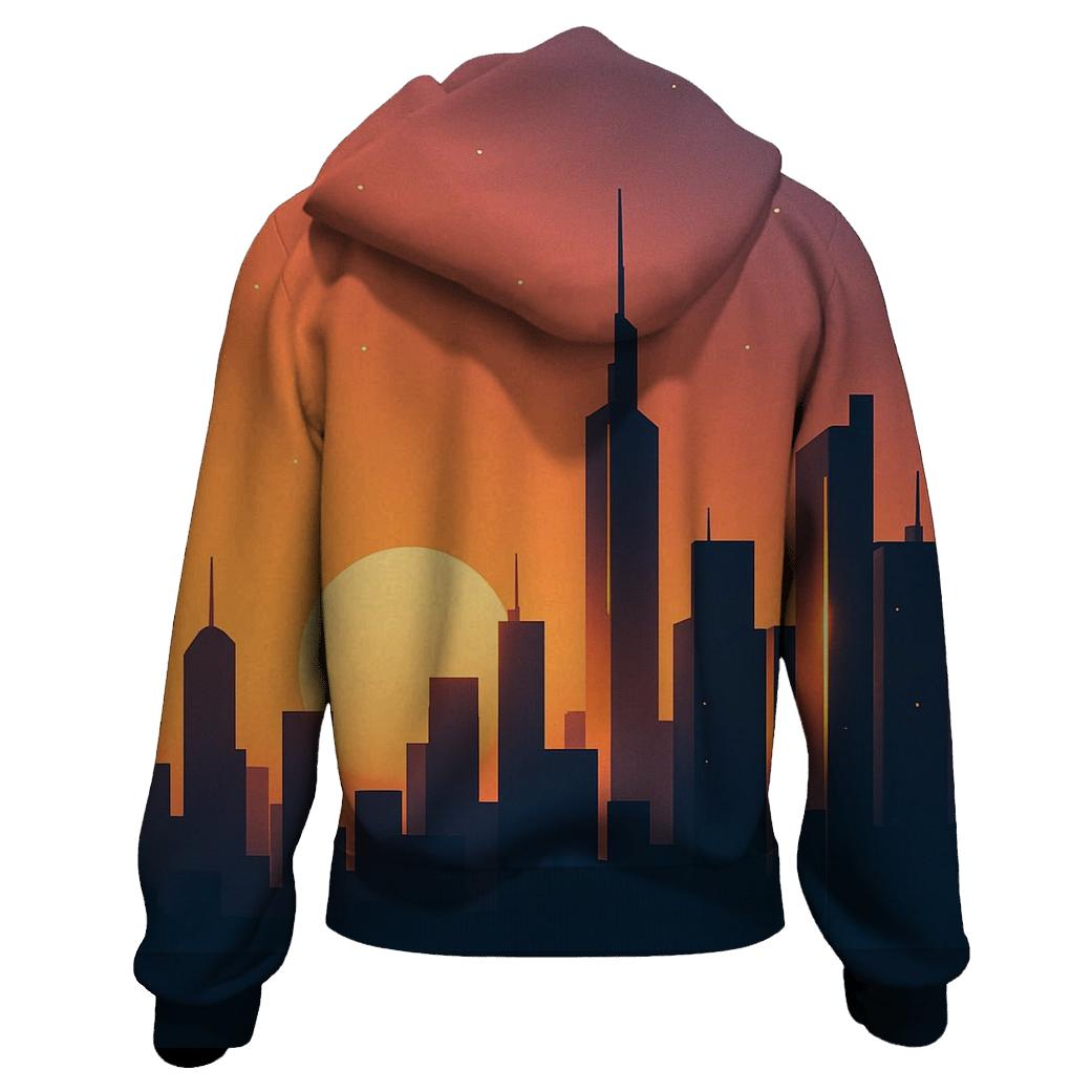 Skyline Echoes Of Gold premium hoodies