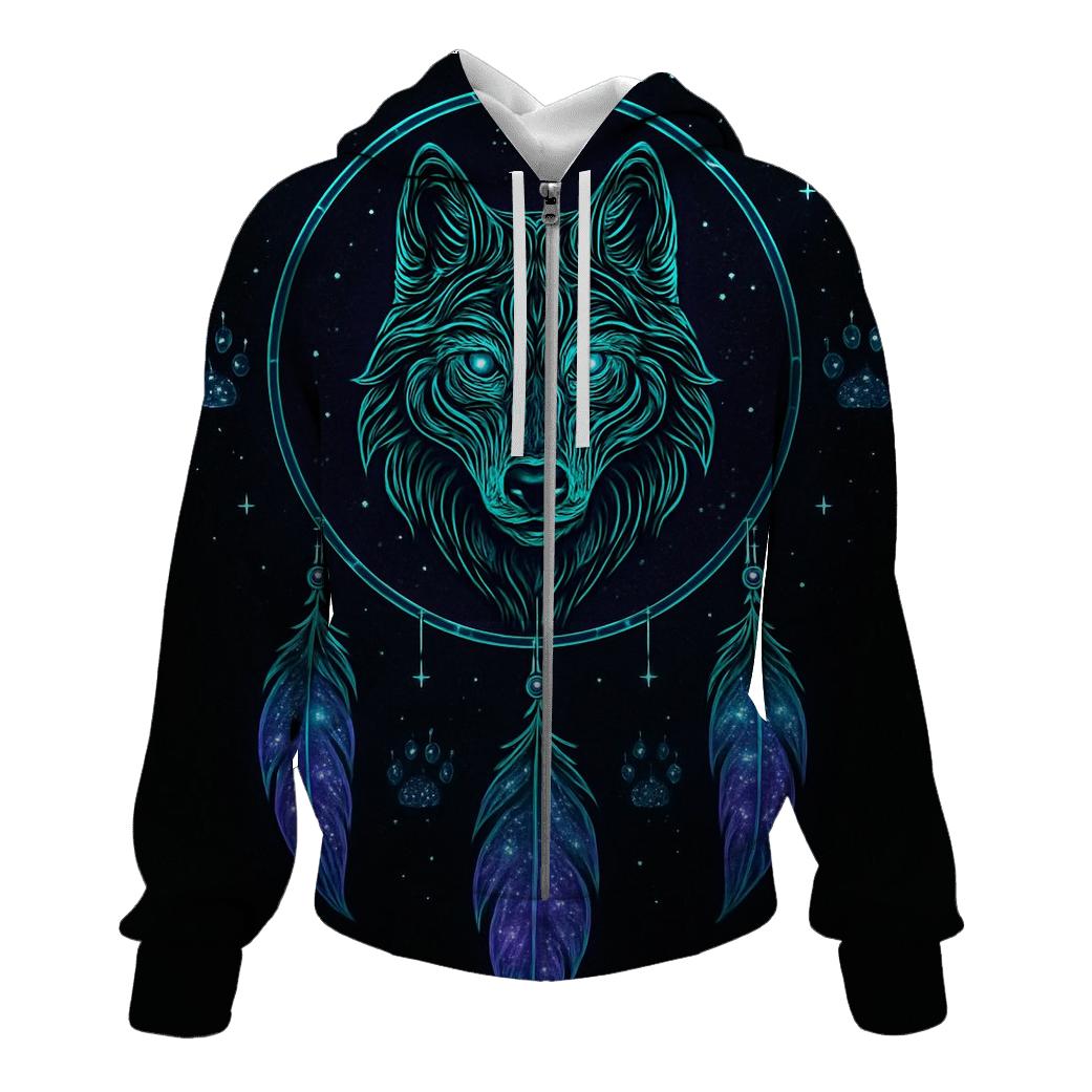 Celestial Dreamcatcher Wolf hoodie trends