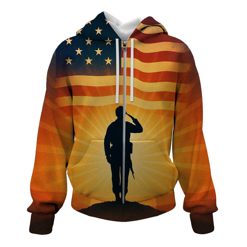 Silent Salute At Dawn graphic hoodies