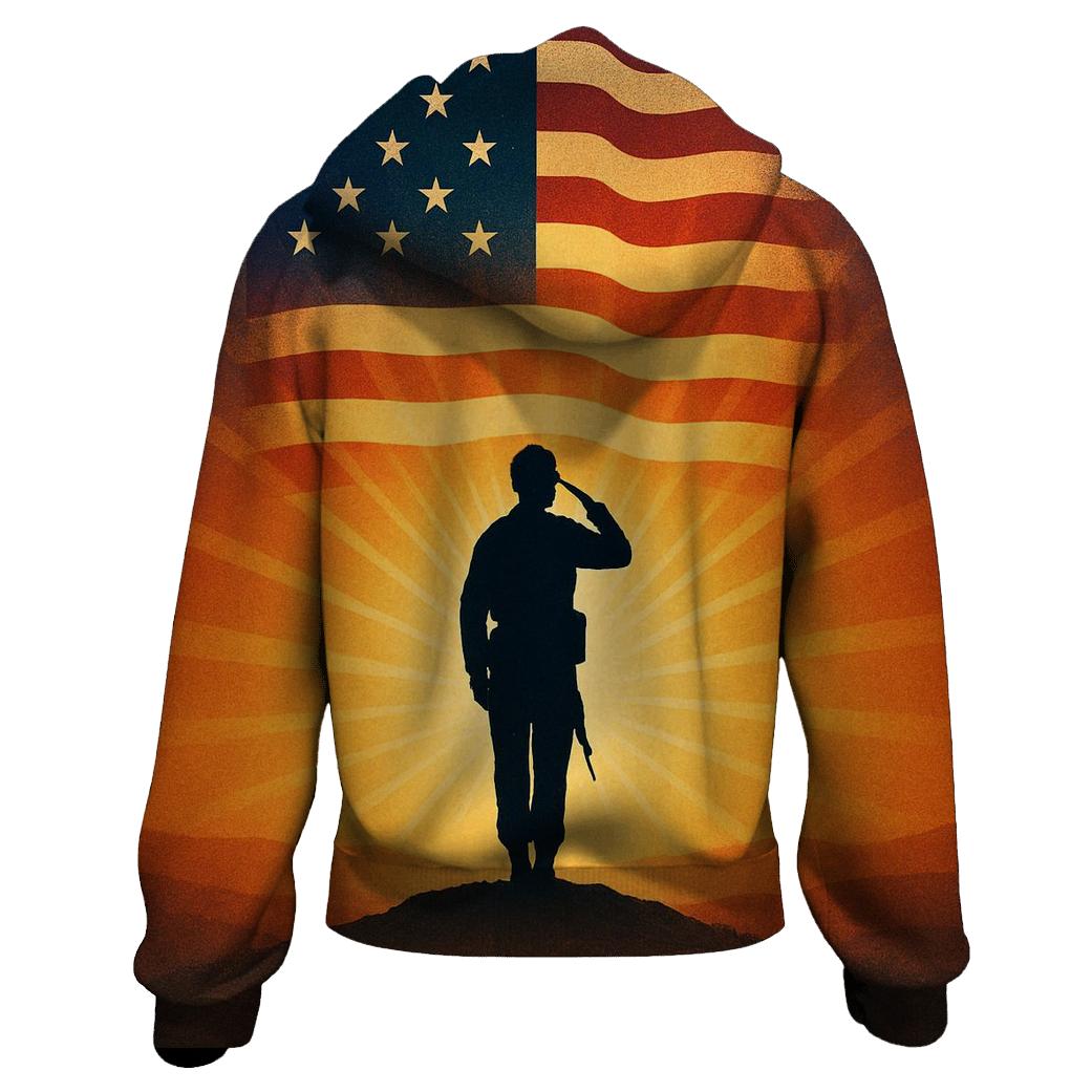 Silent Salute At Dawn graphic hoodies