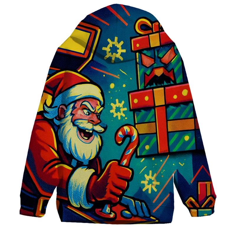 Retro Arcade Santa Showdown graphic hoodies