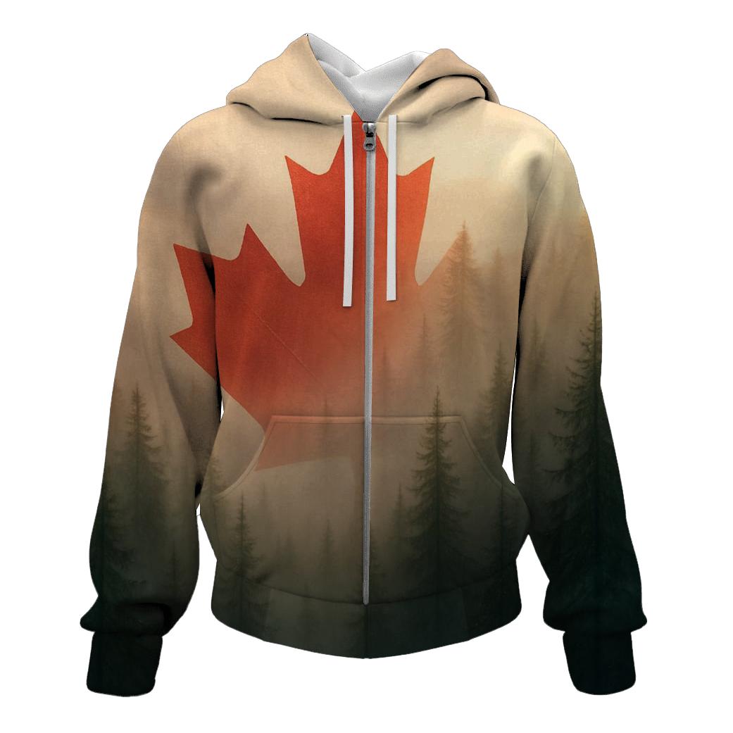 Canadian Forest Flag Mist custom hoodies