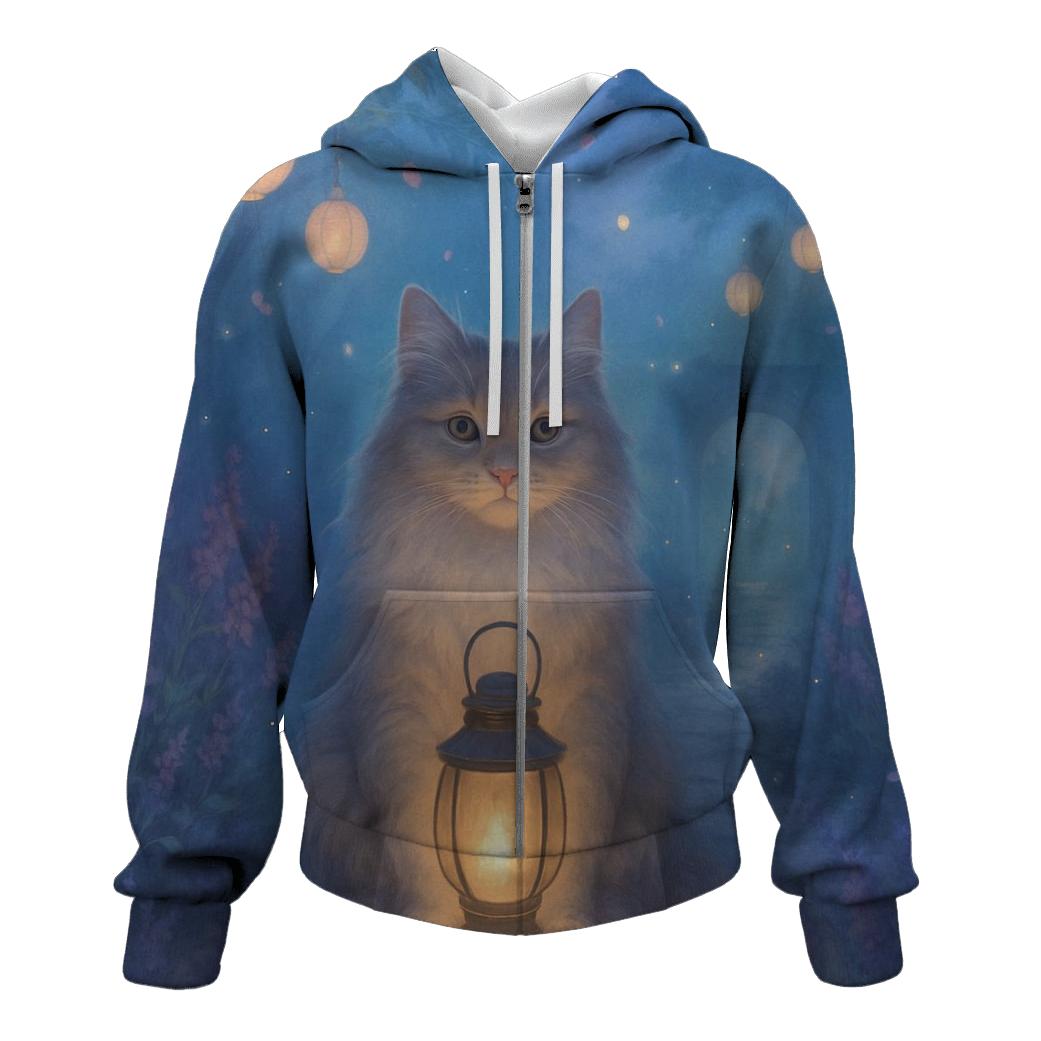 Lantern Garden Dream Cat graphic hoodies