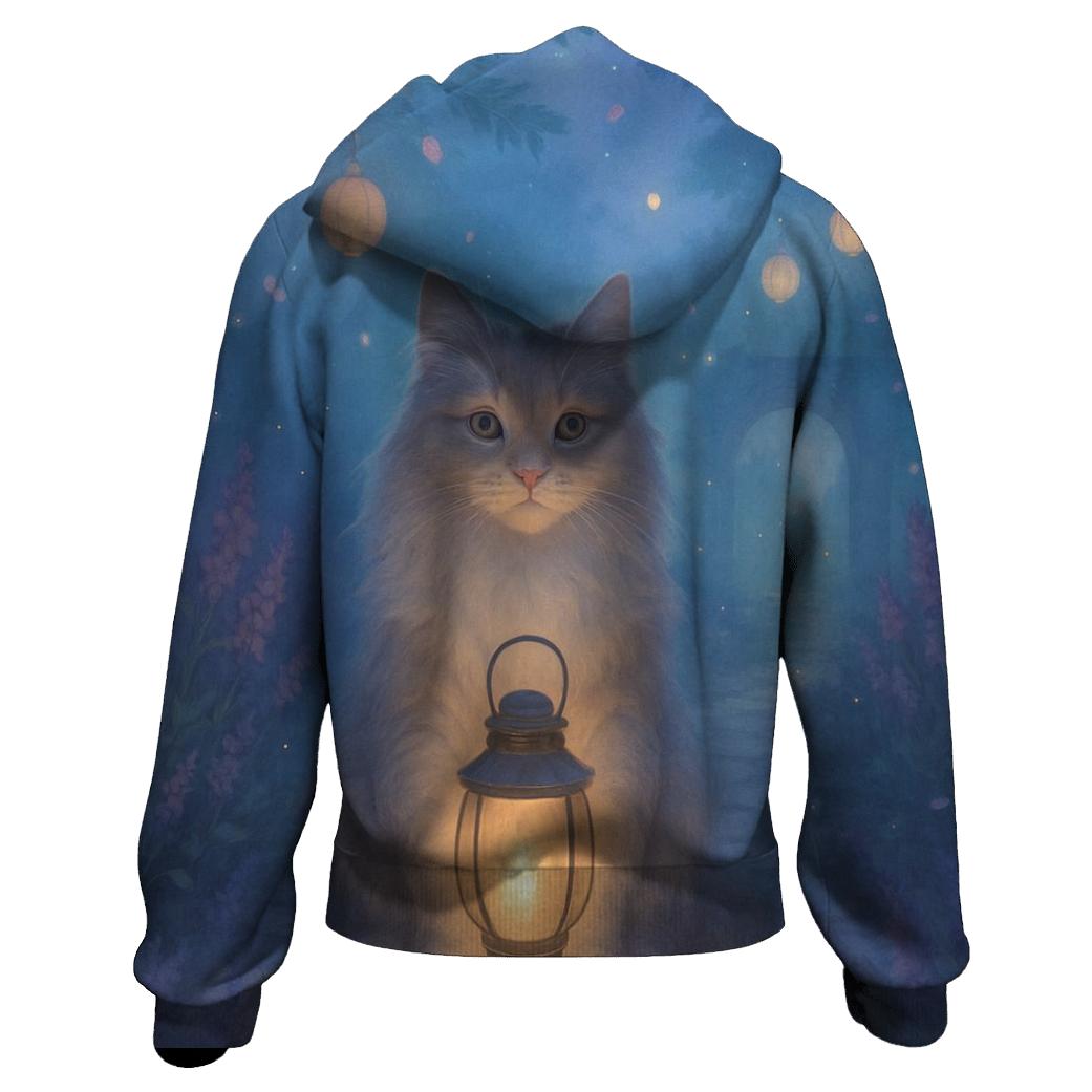 Lantern Garden Dream Cat graphic hoodies
