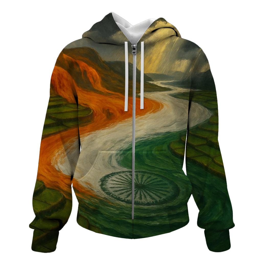 Indian Monsoon Flag River designer hoodies