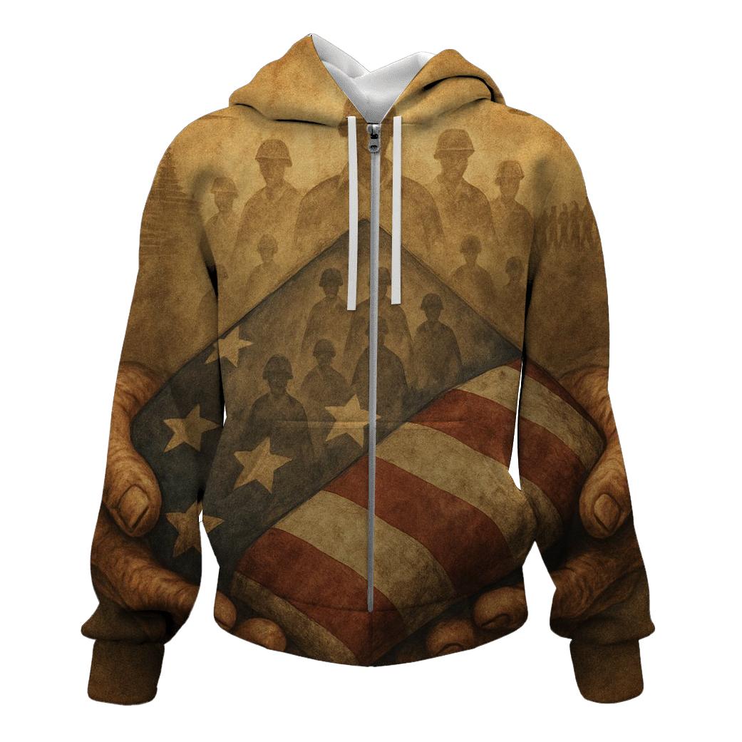 Echoes Of Service In The Folded Flag pullover hoodies