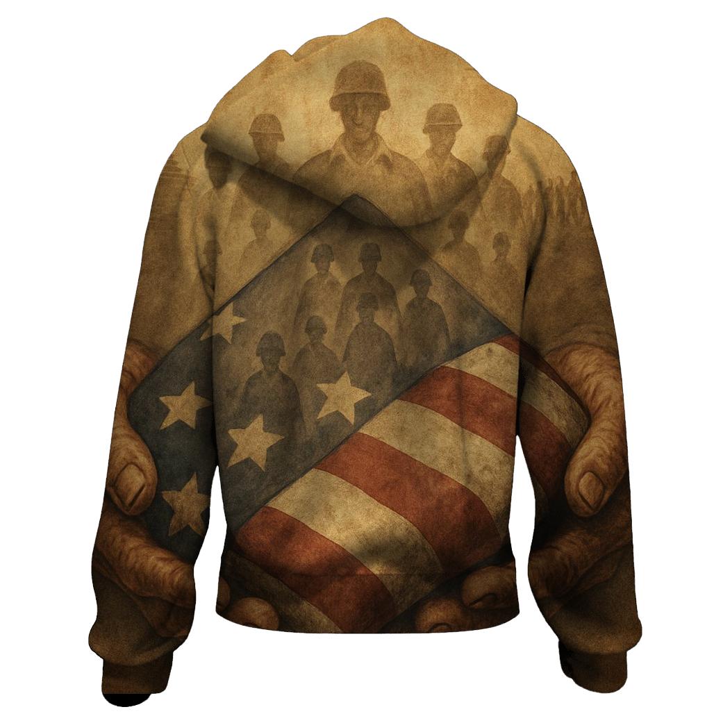 Echoes Of Service In The Folded Flag pullover hoodies