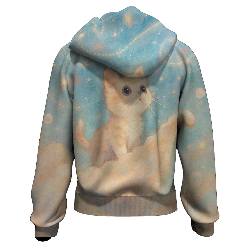 Stargazer Cloud Sailor Kitten zip-up hoodies