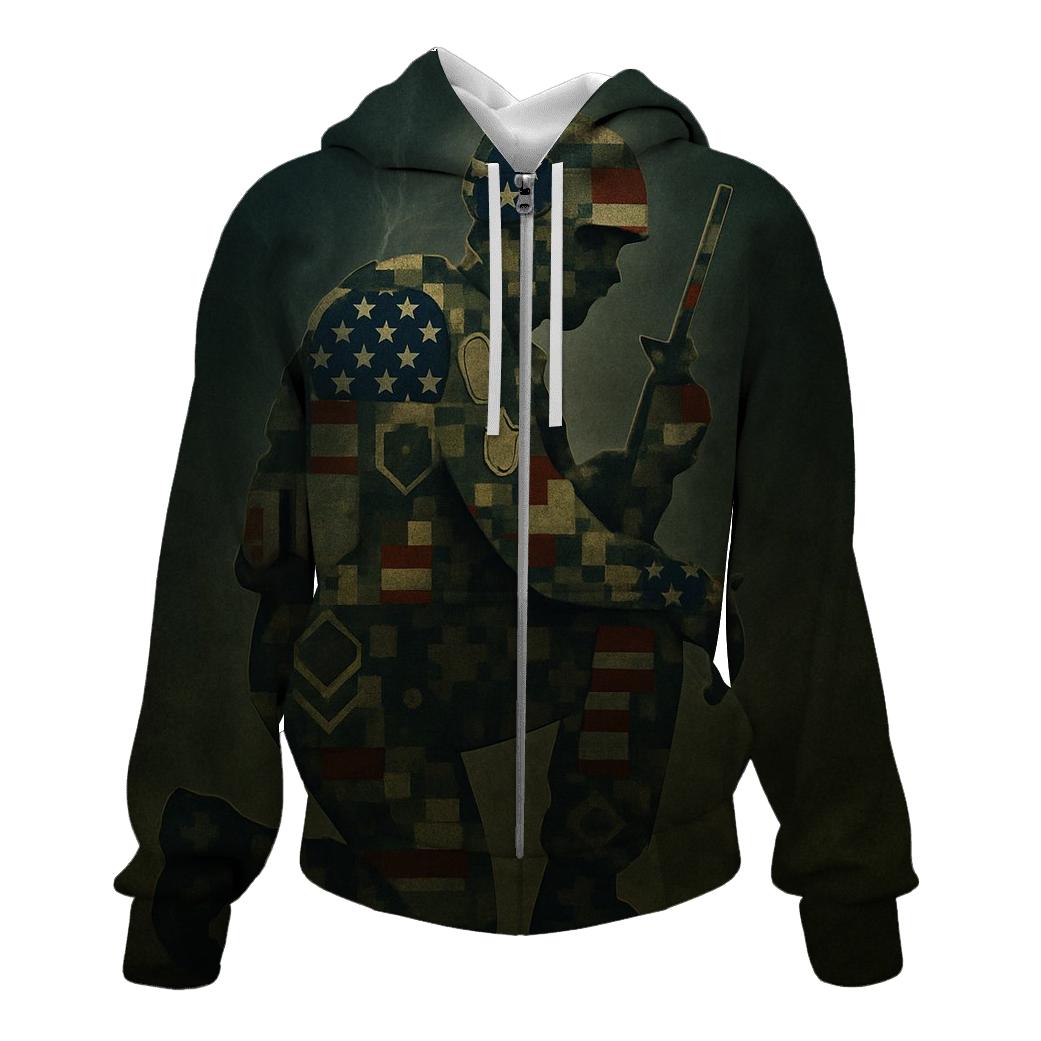 Camouflage Of The Republic zip-up hoodies