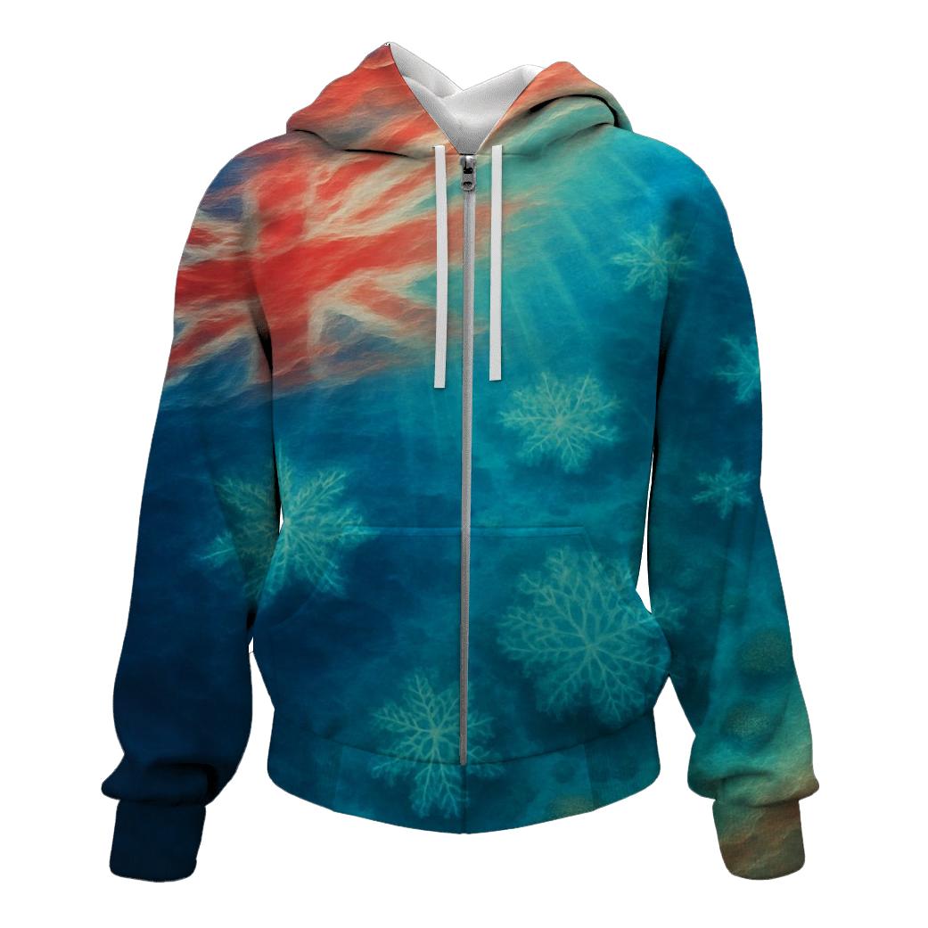 Australian Ocean Flag Reef zip-up hoodies