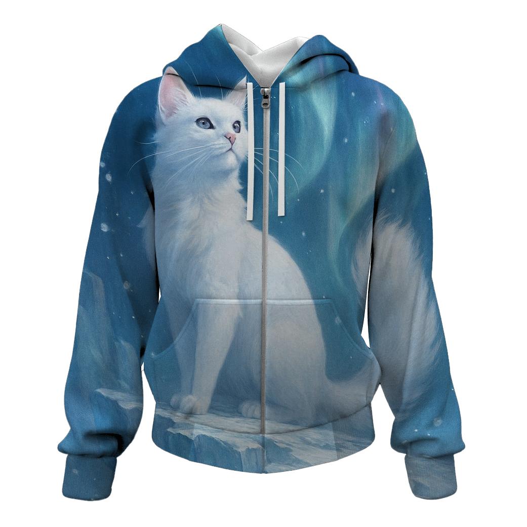 Aurora Glacier Guardian Cat hoodie trends