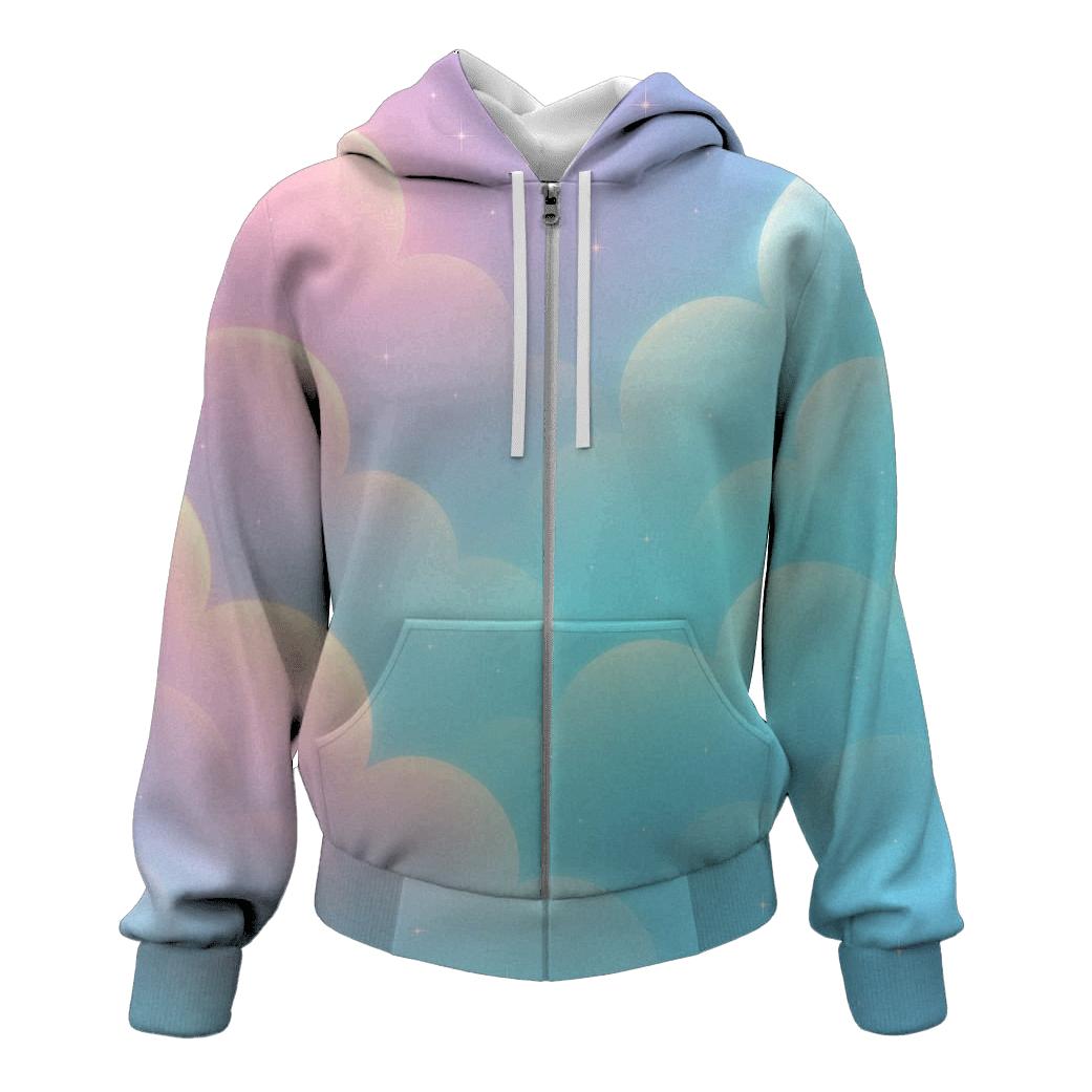 Pastel Cloud Currents lightweight hoodies