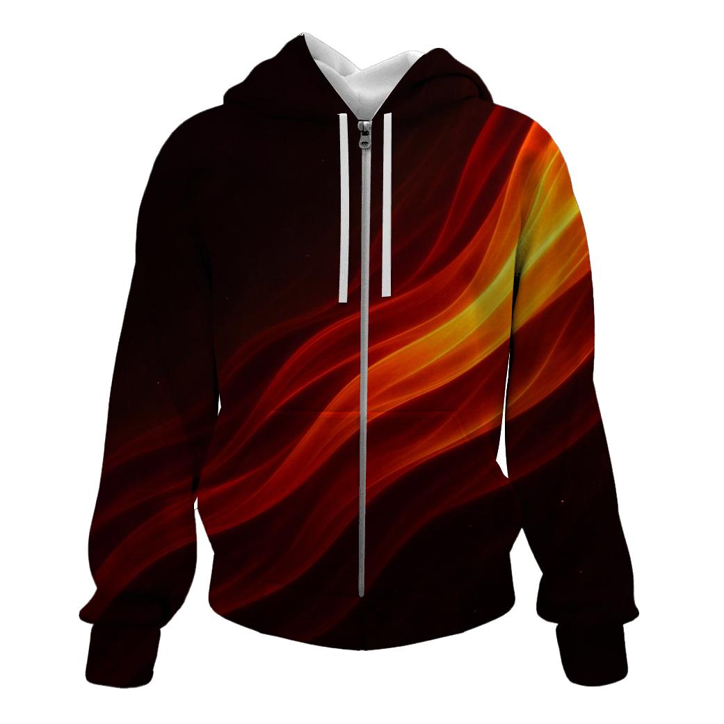 Solar Ember Waves embroidered hoodies