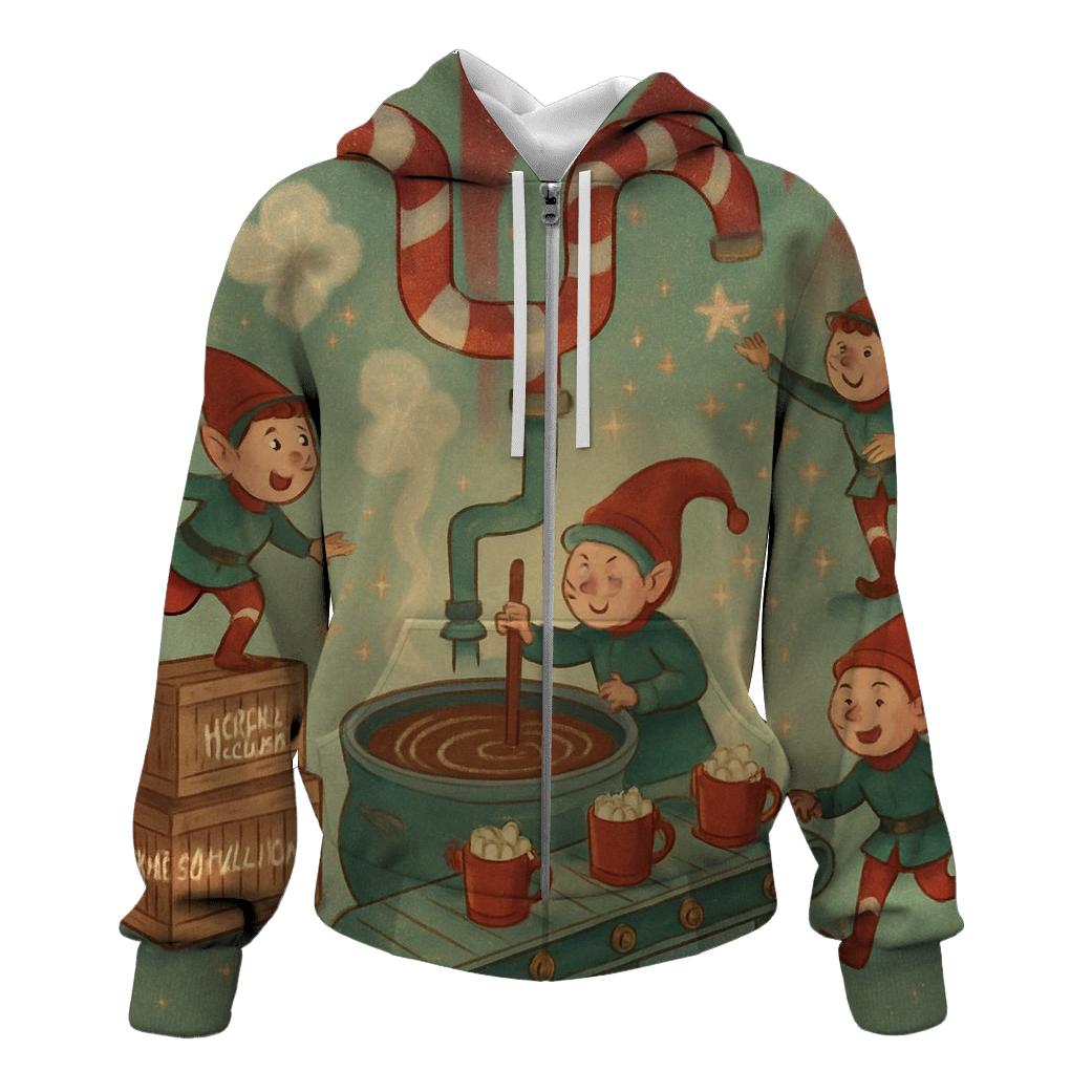 Elves Hot Cocoa Factory Line custom hoodies