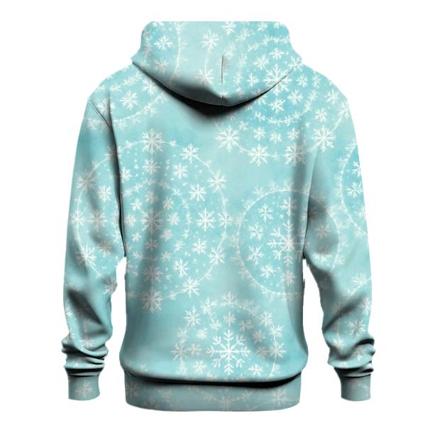 Snowflake Mandala Rings On Icy Blue Gradient designer hoodies