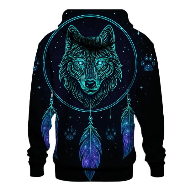 Celestial Dreamcatcher Wolf zip-up hoodies