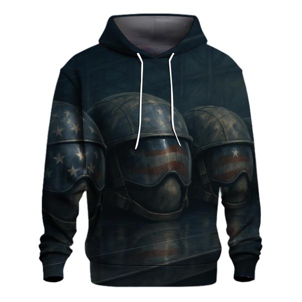 Stars Reflected In Battle Helmets printed hoodies