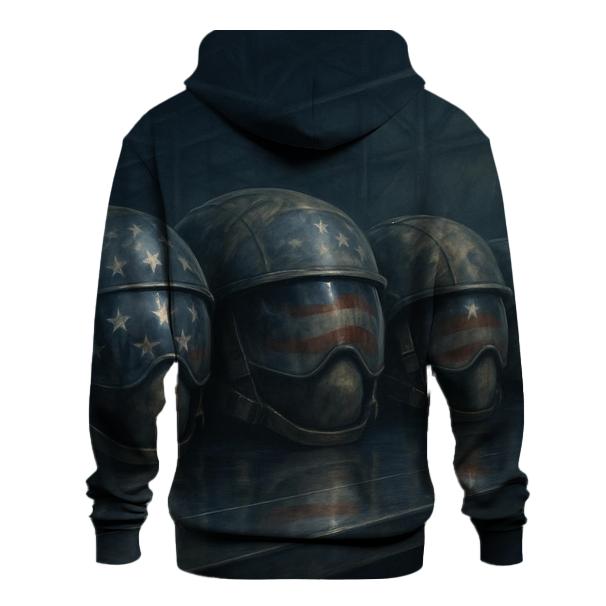 Stars Reflected In Battle Helmets printed hoodies