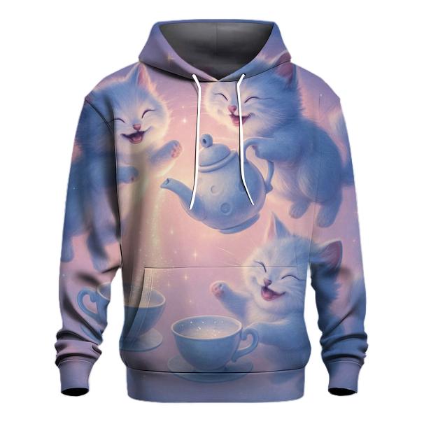 Celestial Tea Party Cats lightweight hoodies