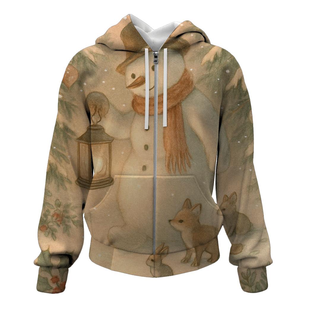 Snowman Lantern Forest Walk hoodie styles