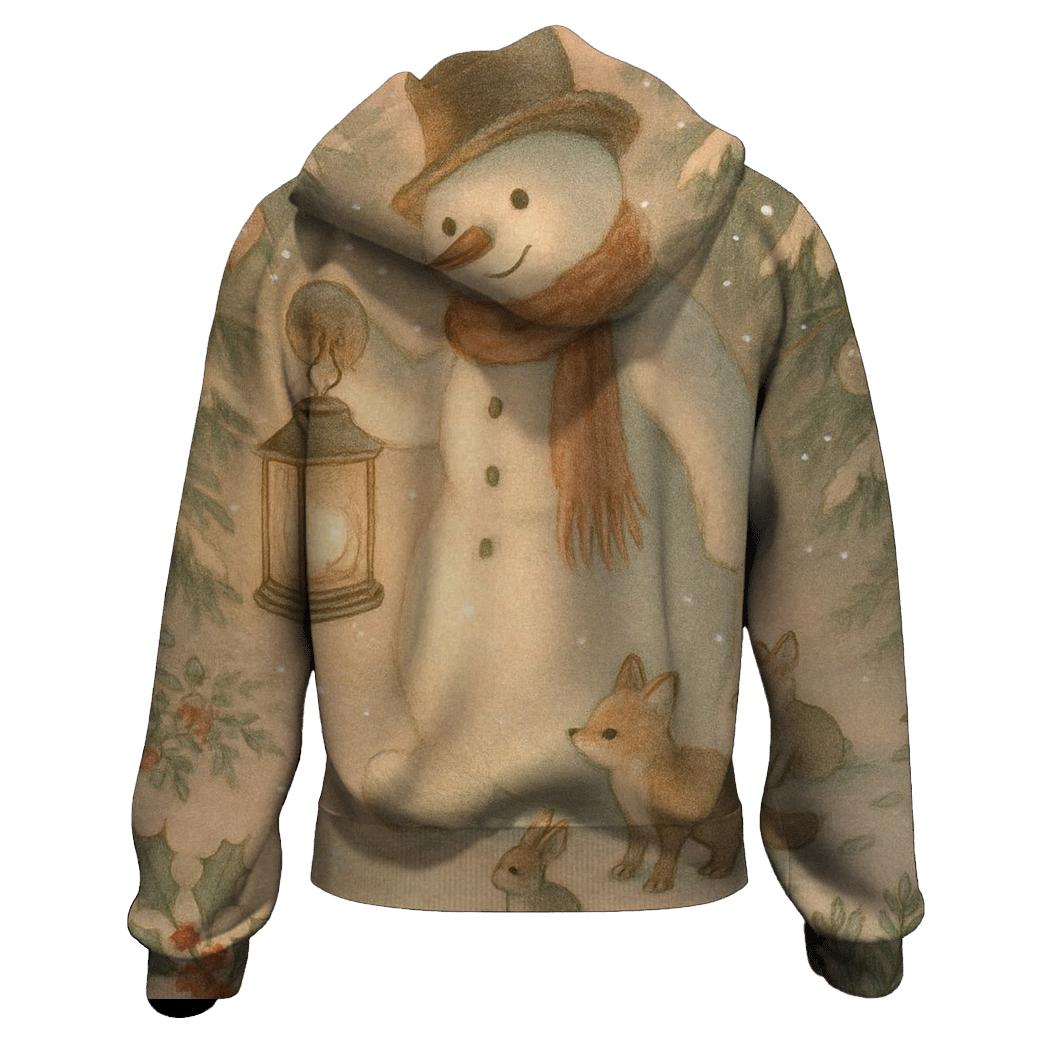 Snowman Lantern Forest Walk hoodie styles