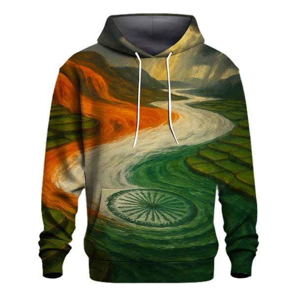 Indian Monsoon Flag River hoodie designs