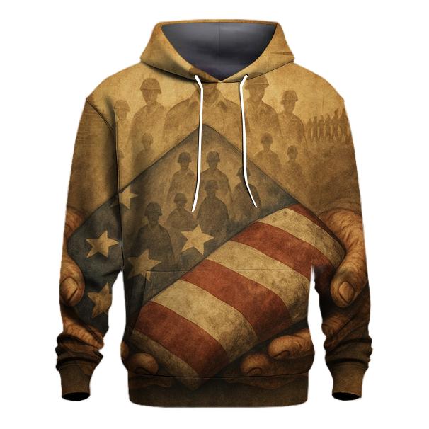 Echoes Of Service In The Folded Flag lightweight hoodies