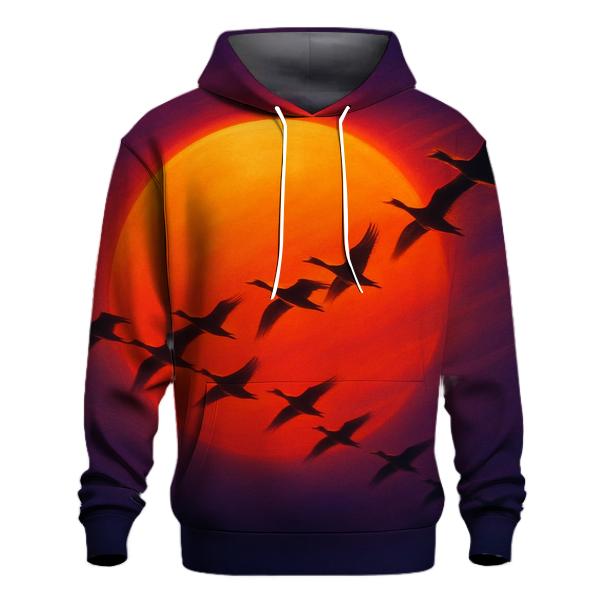 Crimson Flight At Horizon Edge heavyweight hoodies
