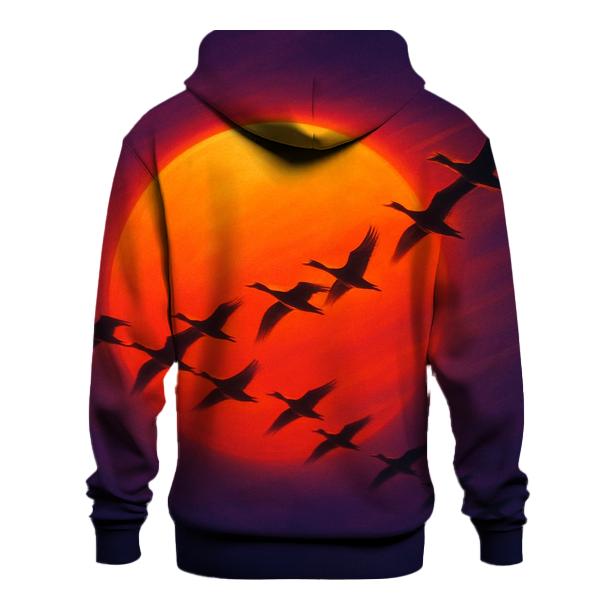 Crimson Flight At Horizon Edge heavyweight hoodies