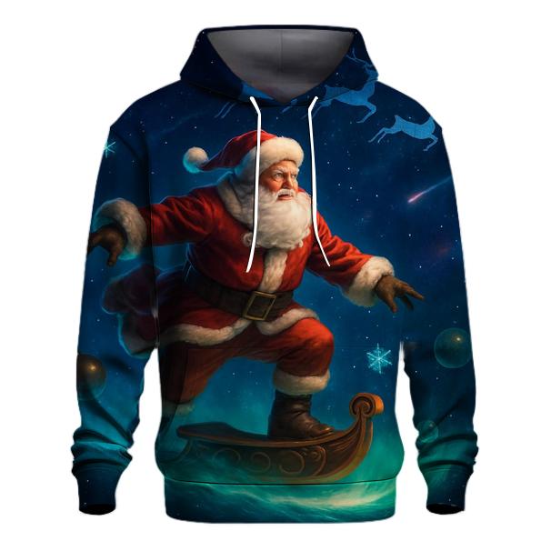 Galactic Aurora Santa Voyage graphic hoodies