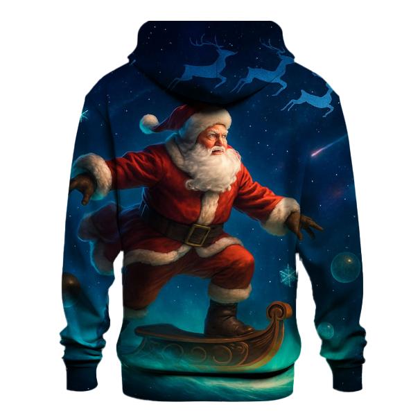 Galactic Aurora Santa Voyage graphic hoodies